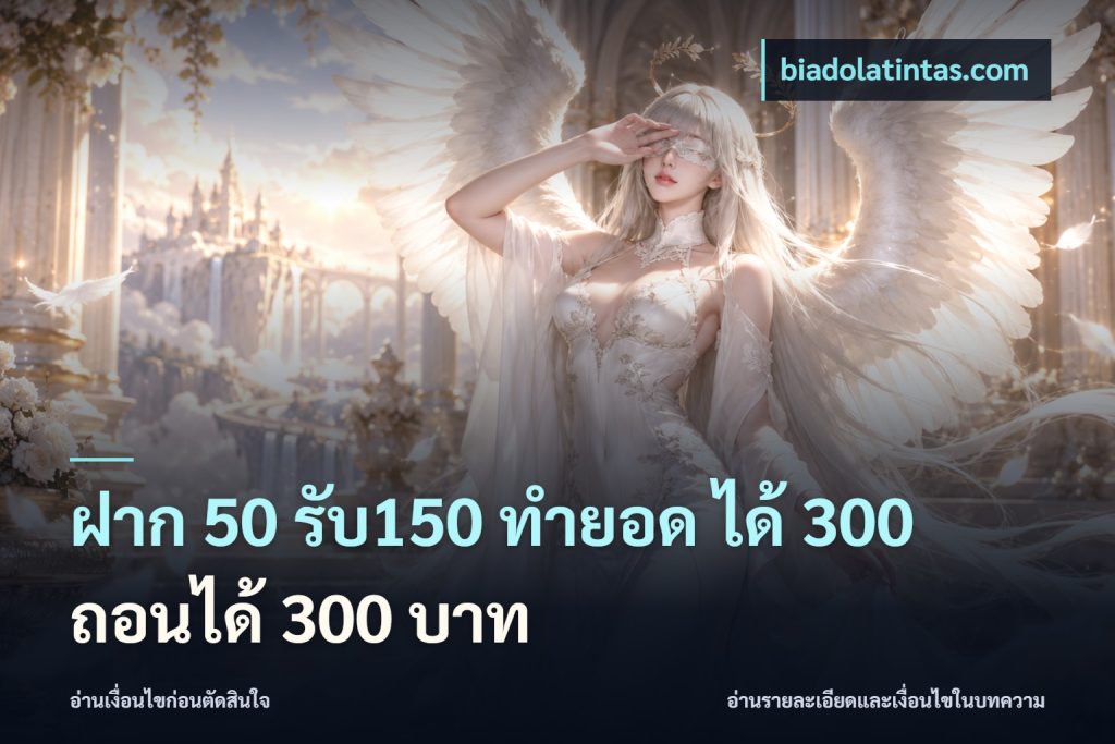 ฝาก 50 รับ150 ทำยอด ได้ 300 ถอนได้ 300 บาท