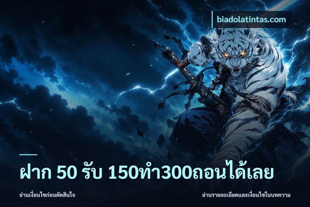 ฝาก 50 รับ 150ทำ300ถอนได้เลย