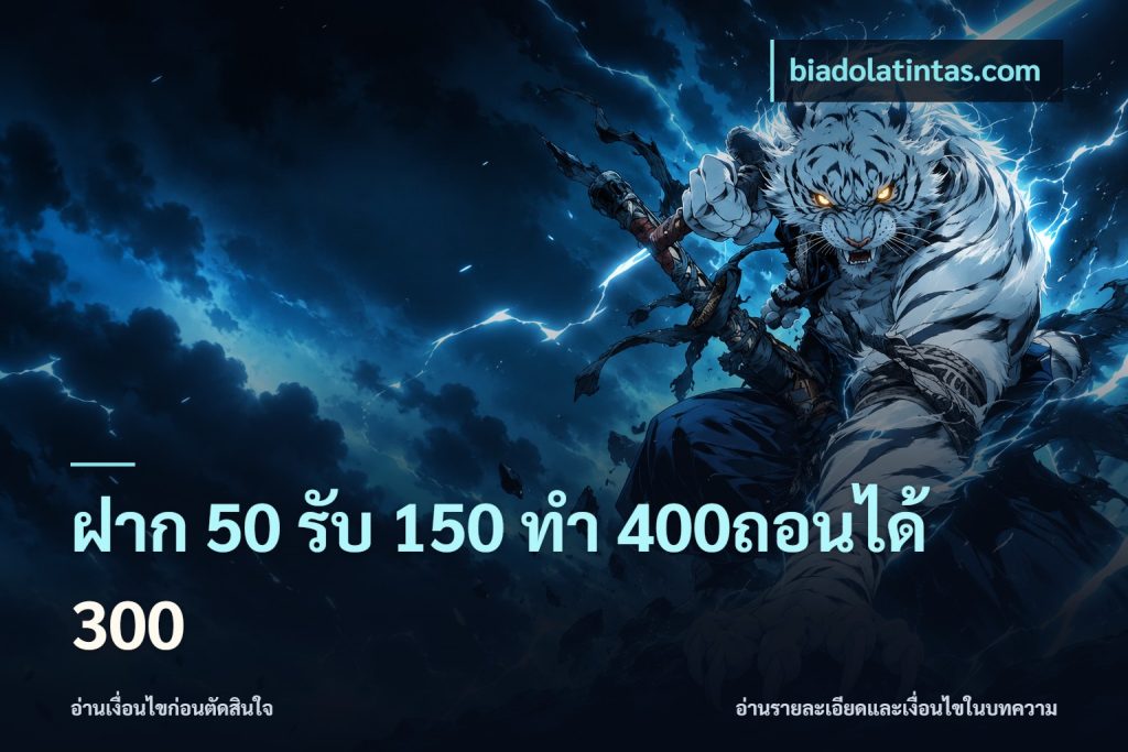 ฝาก 50 รับ 150 ทํา 400ถอนได้ 300