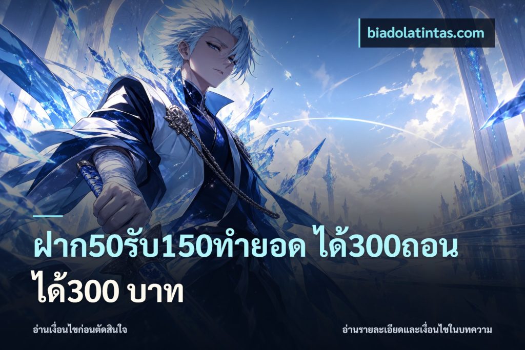 ฝาก50รับ150ทํายอด ได้300ถอนได้300 บาท