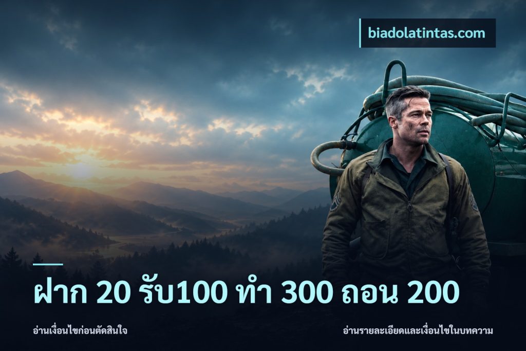 ฝาก 20 รับ100 ทํา 300 ถอน 200