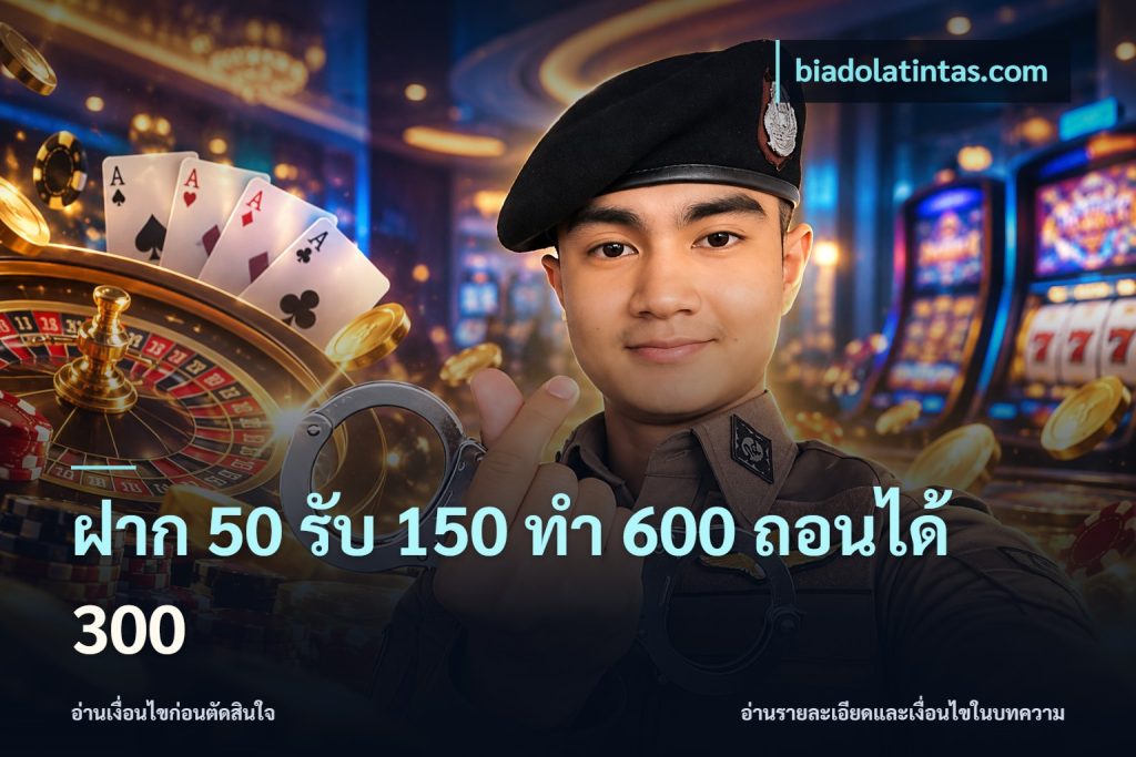 ฝาก 50 รับ 150 ทํา 600 ถอนได้ 300