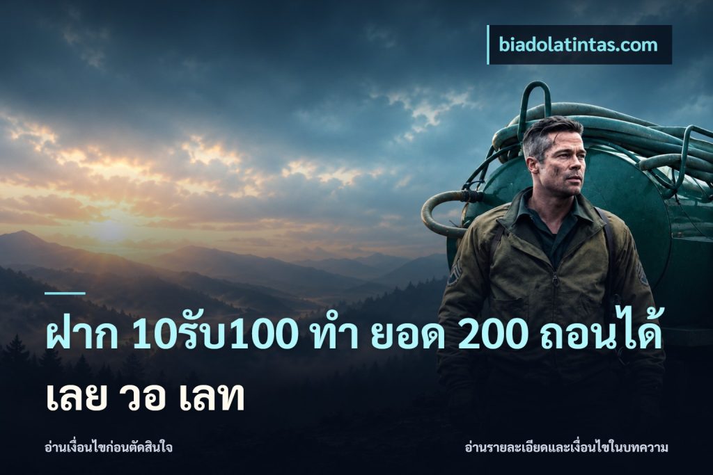ฝาก 10รับ100 ทํา ยอด 200 ถอนได้เลย วอ เลท