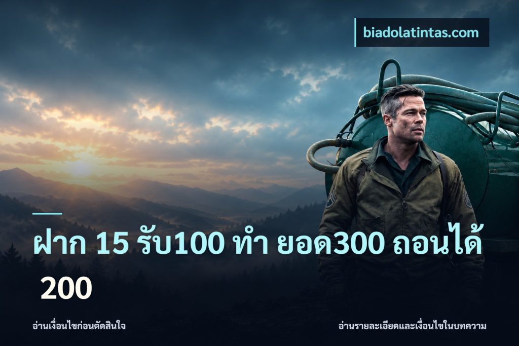 ฝาก 15 รับ100 ทํา ยอด300 ถอนได้ 200