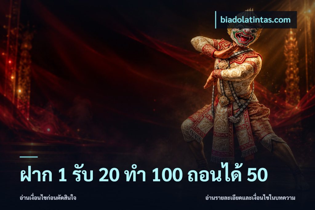 ฝาก 1 รับ 20 ทำ 100 ถอนได้ 50