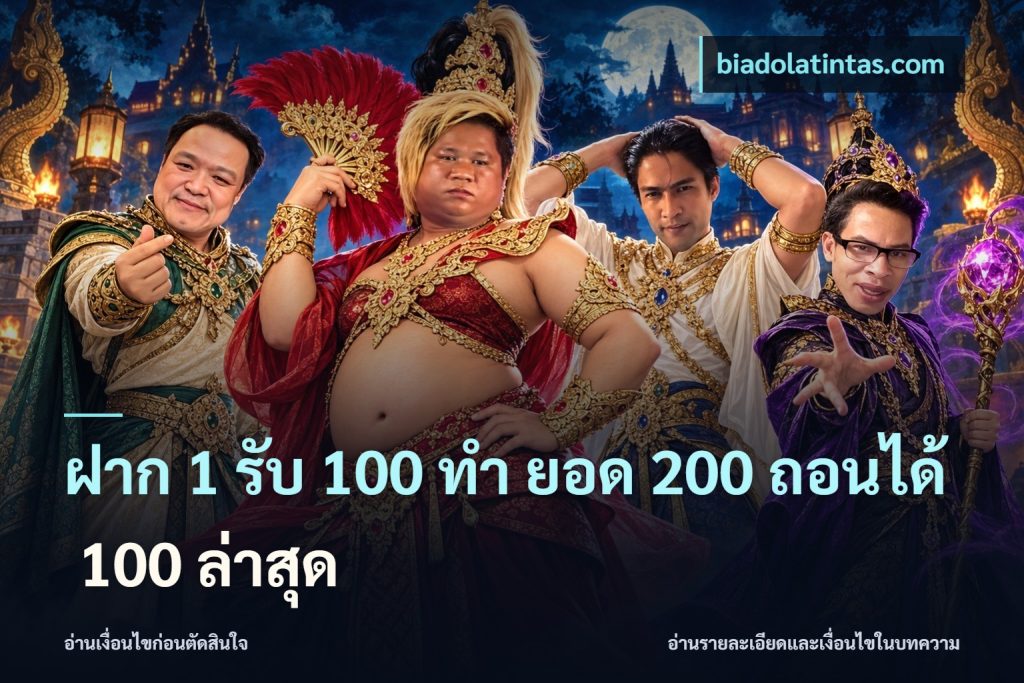 ฝาก 1 รับ 100 ทํา ยอด 200 ถอนได้ 100 ล่าสุด
