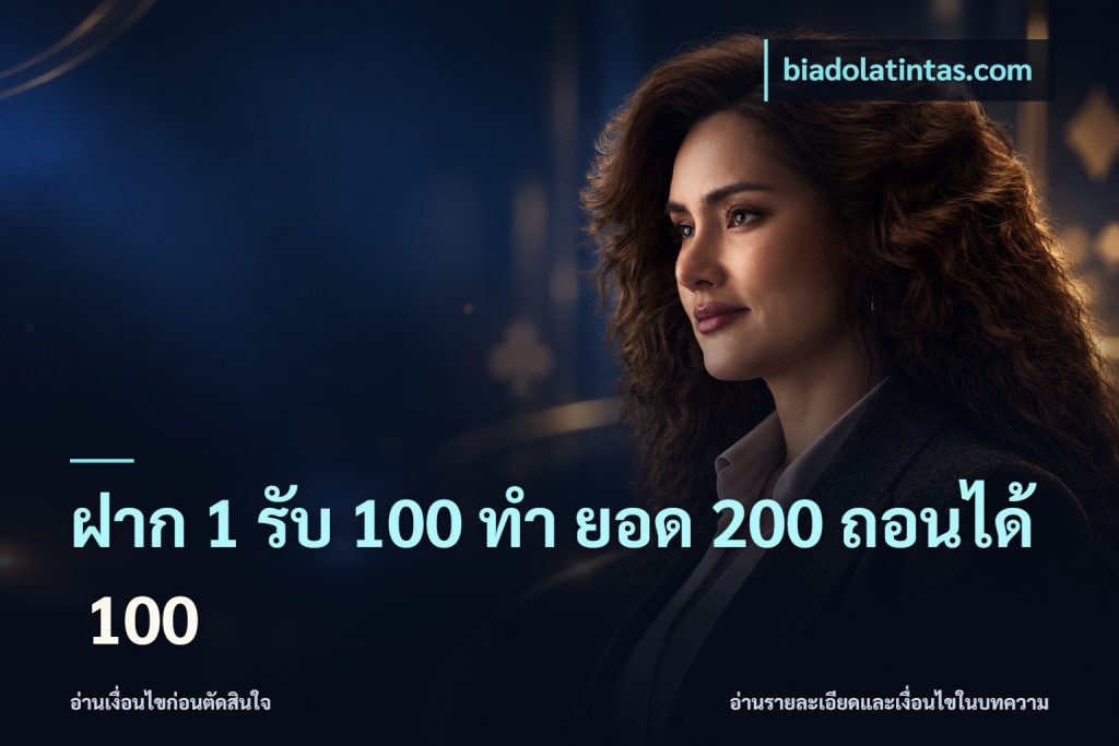 ฝาก 1 รับ 100 ทํา ยอด 200 ถอนได้ 100