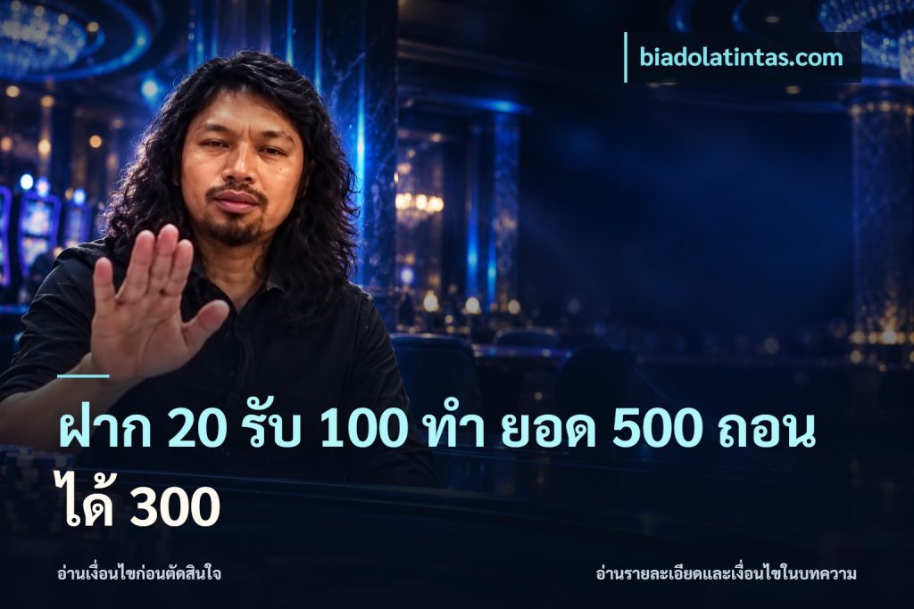 ฝาก 20 รับ 100 ทํา ยอด 500 ถอนได้ 300