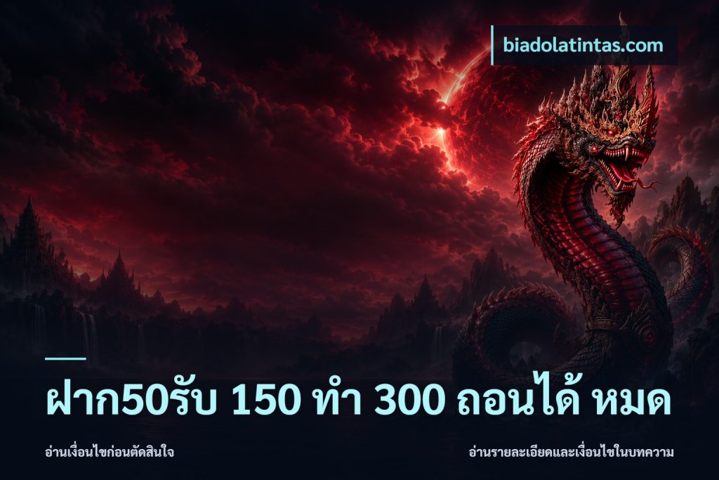 ฝาก50รับ 150 ทำ 300 ถอนได้ หมด