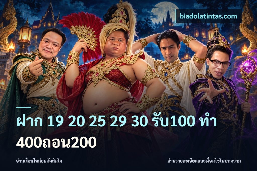 ฝาก 19 20 25 29 30 รับ100 ทำ 400ถอน200